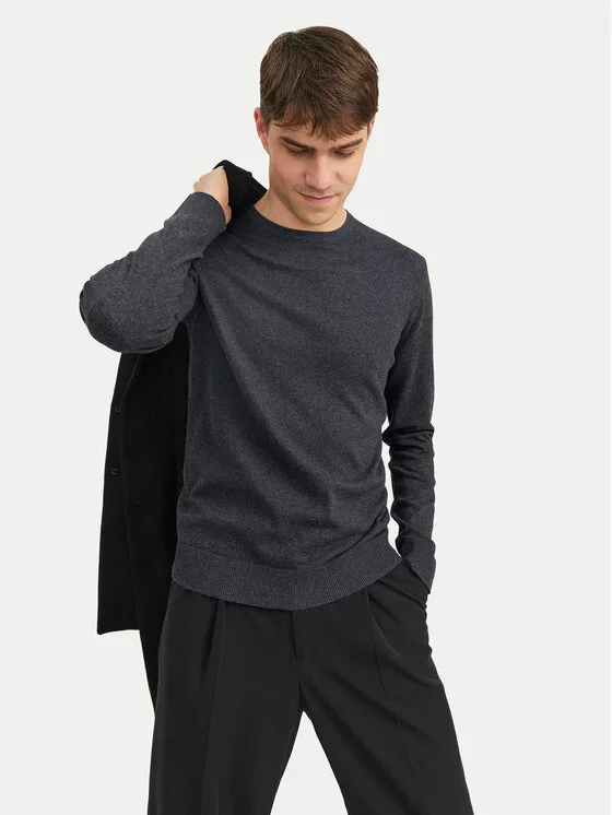 Jack & Jones Пуловер Eemil 12208364 Сив Regular Fit – Мъжки пуловери и жилетки