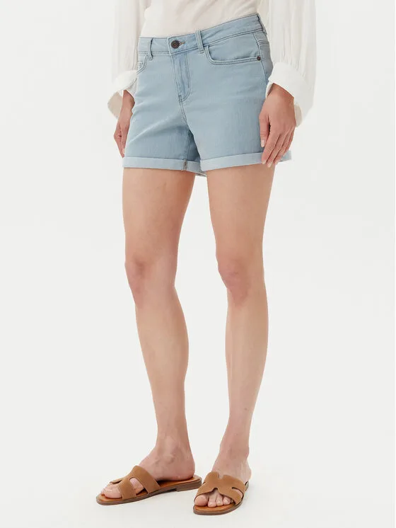 Noisy May Дънкови шорти Debby 27032491 Син Slim Fit – Дамски дънкови шорти
