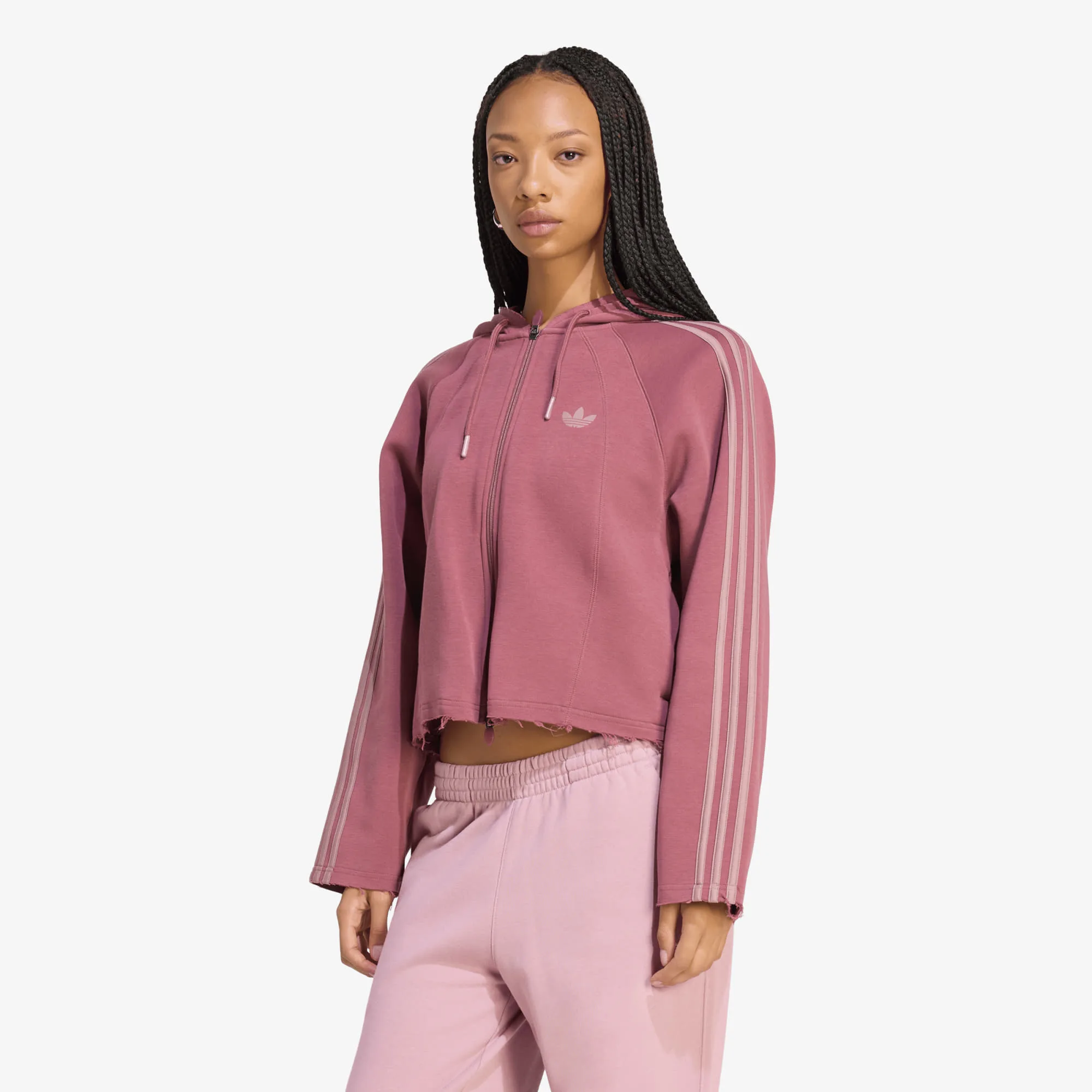 Суитшърт adidas SST 2.0 Cropped Hoody Quiet Crimson/ Wonder Oxide S – Quiet Crimson|Wonder Oxide – Дамски суитшърти и худита