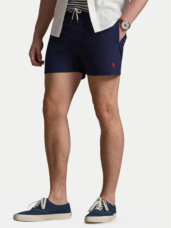 Polo Ralph Lauren Плувни шорти 710B16721004 Тъмносин Slim Fit – Мъжки бански