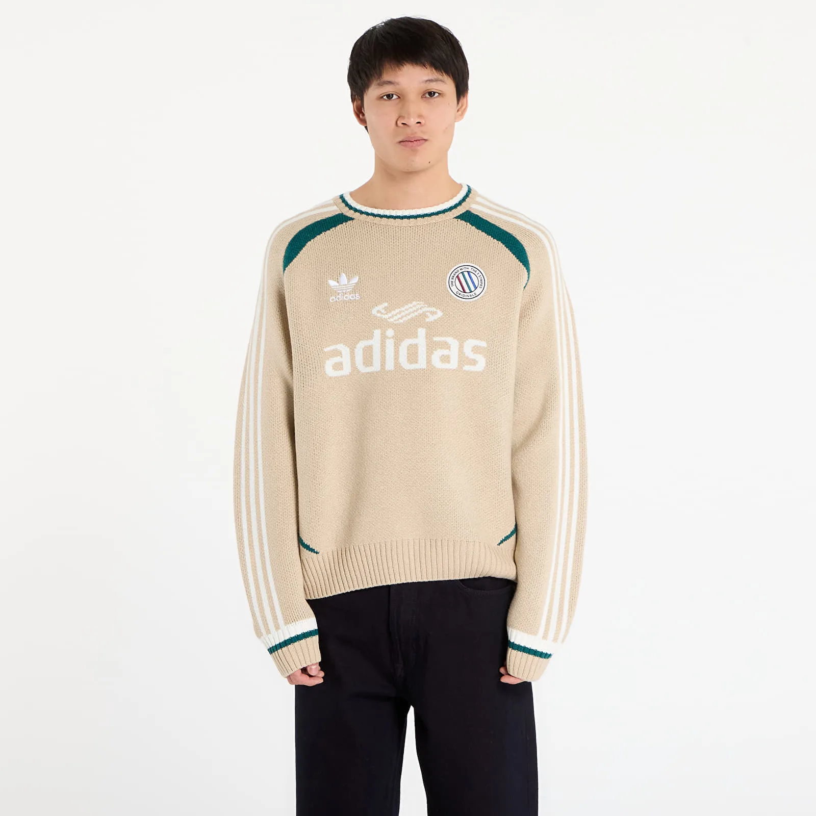Мъжки суитшърт adidas Originals Adicolor Blokecore Pullover бежов – Wonder Beige – Мъжки суитшърти без цип