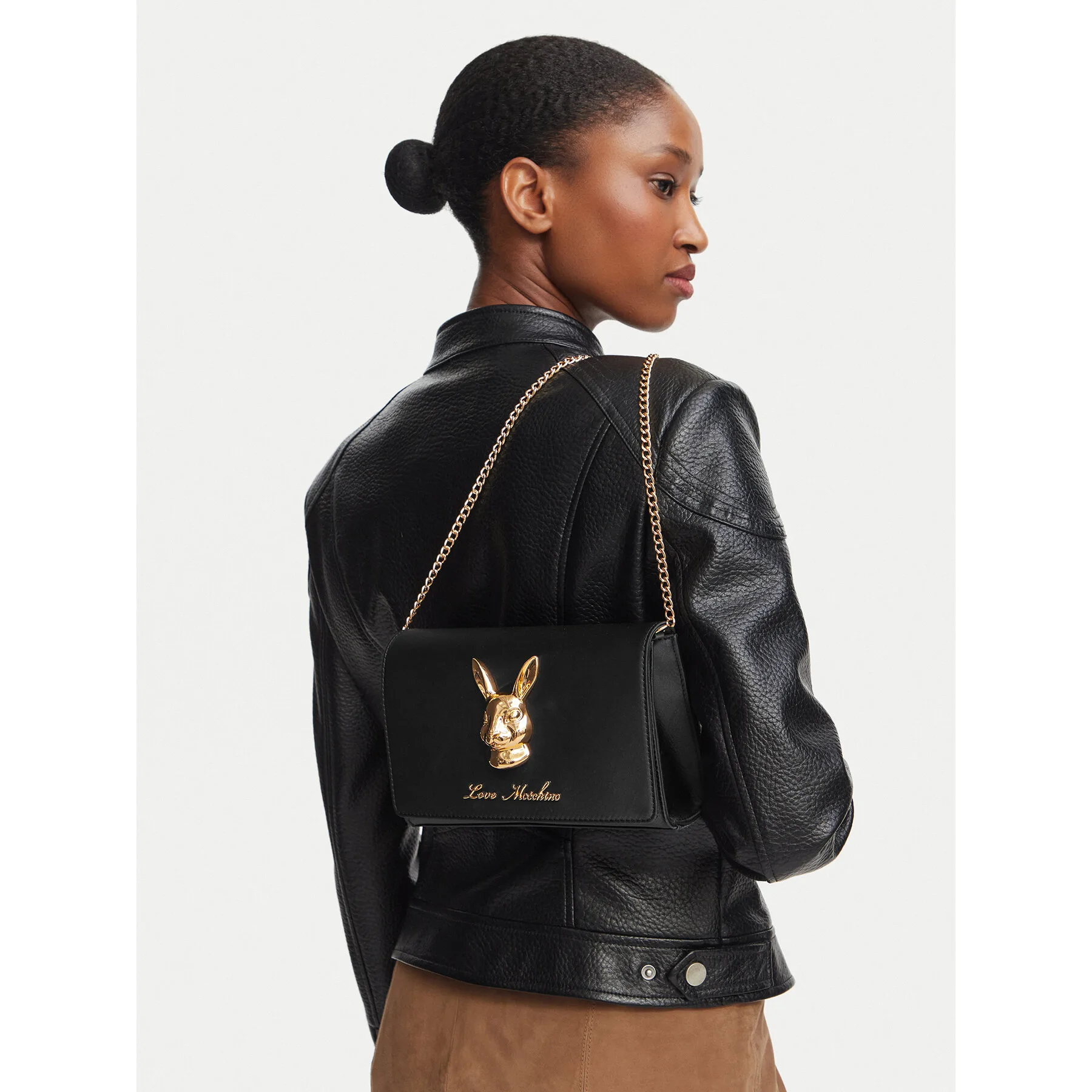 Дамска клъч чанта LOVE MOSCHINO JC4283PP0PKX0000 черна – Черен – Дамски клъч чанти