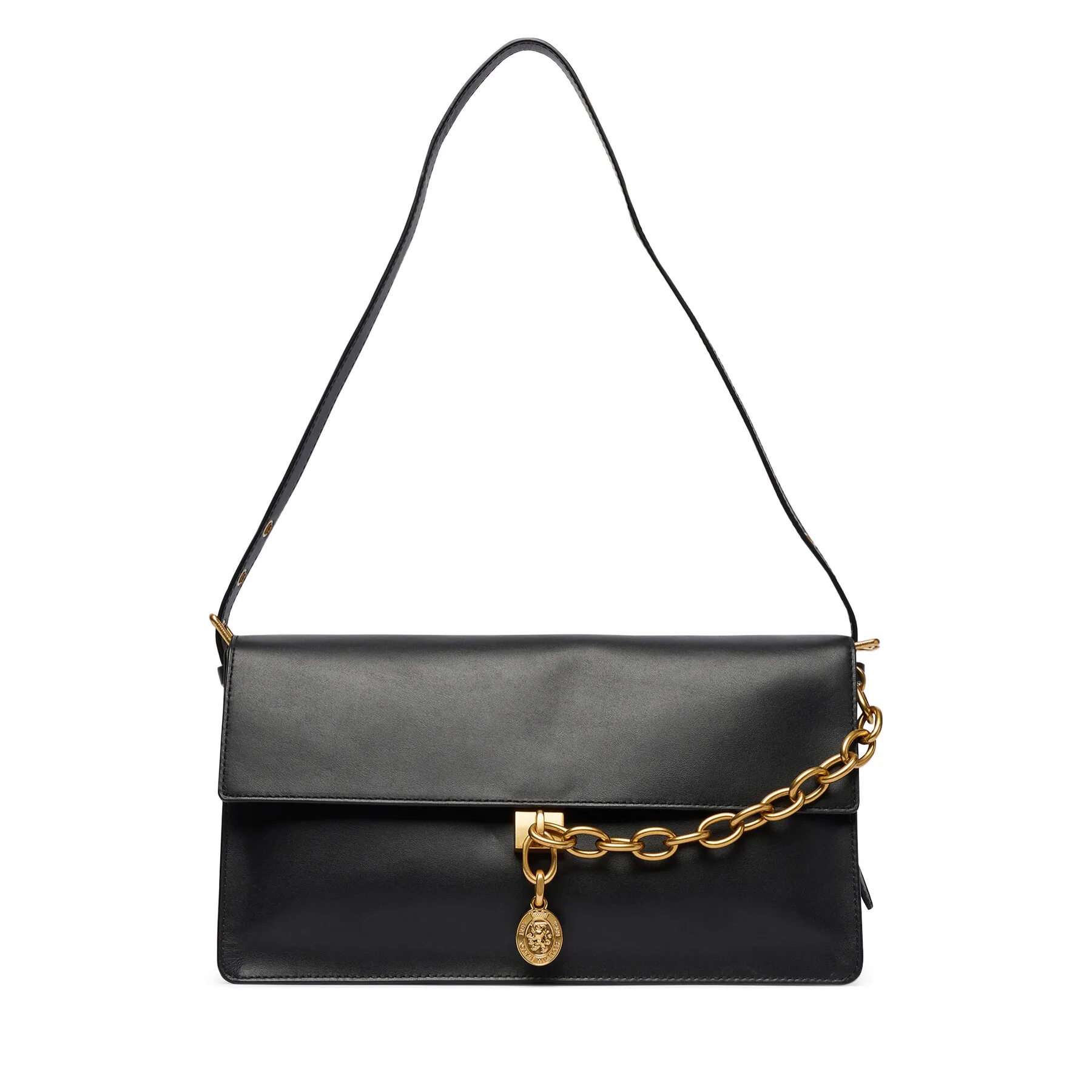 Дамска чанта Tommy Hilfiger Crest Leather Conv Shoulder Bag AW0AW19015 Черен – Crossbody чанти
