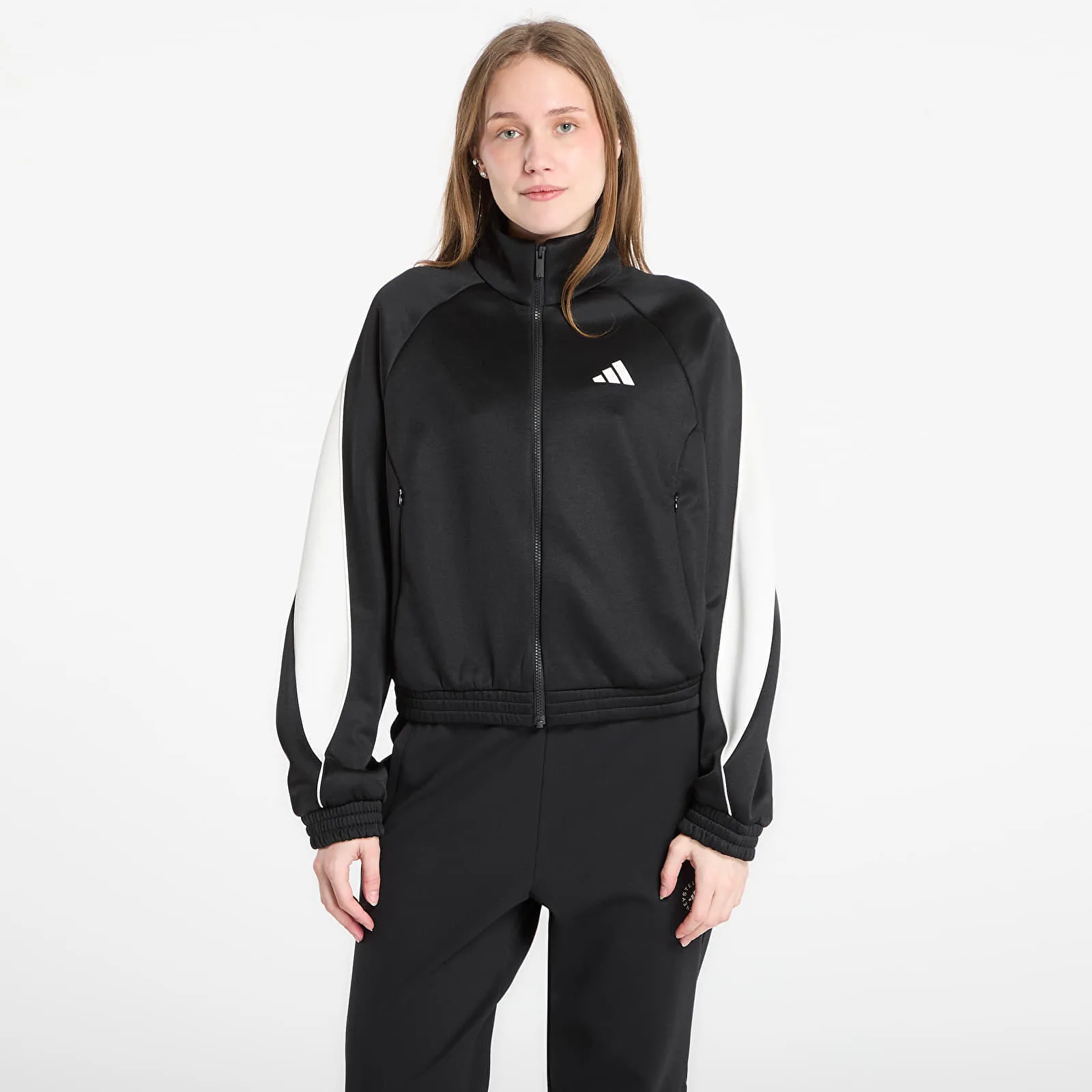 Дамски суитшърт с цип adidas Performance Stadium Tracktop черен/кремав – Black|Off White – Дамски суитшърти с…