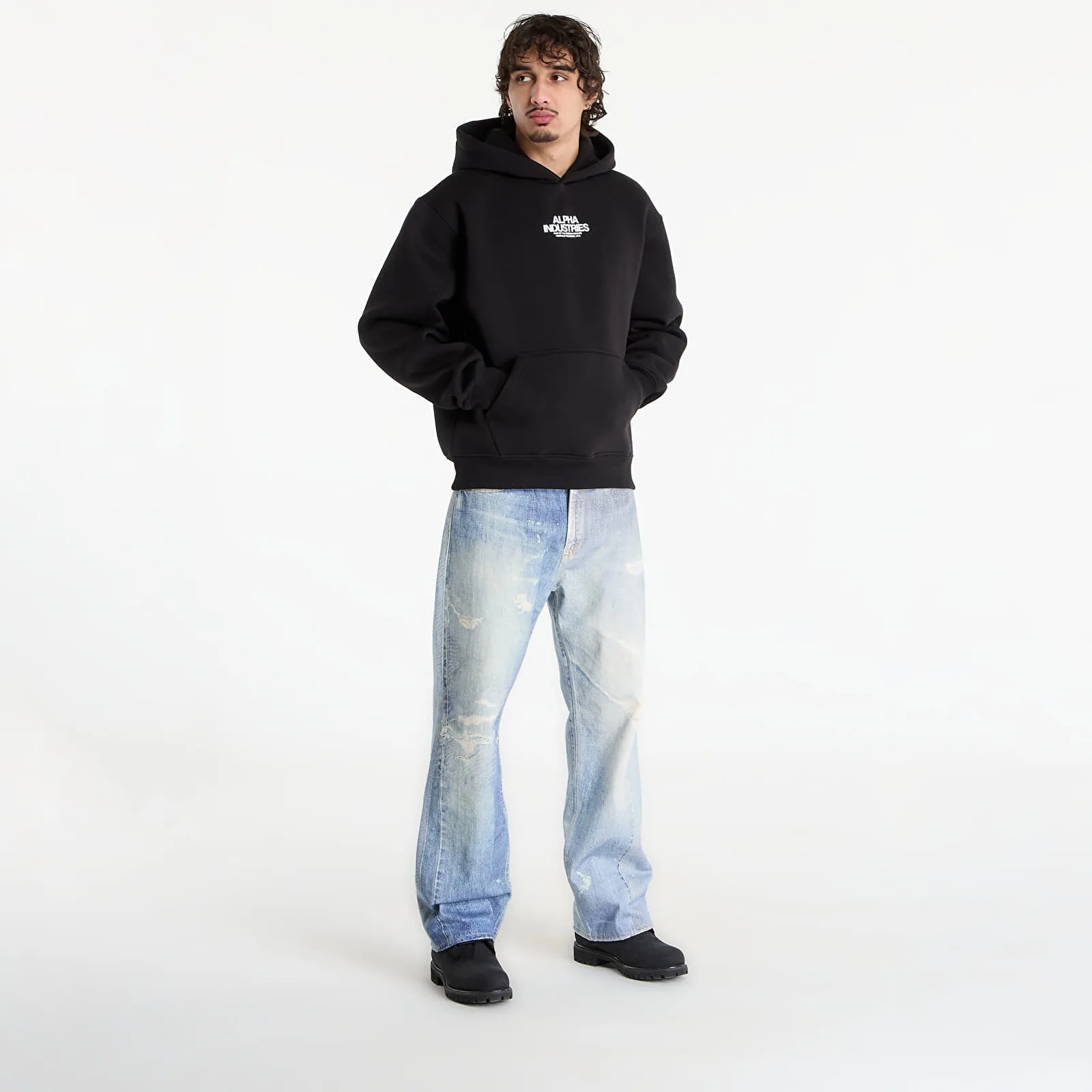 Мъжки суитшърт с качулка Alpha Industries Scorpion Cyborg черен – Black – Мъжки худита