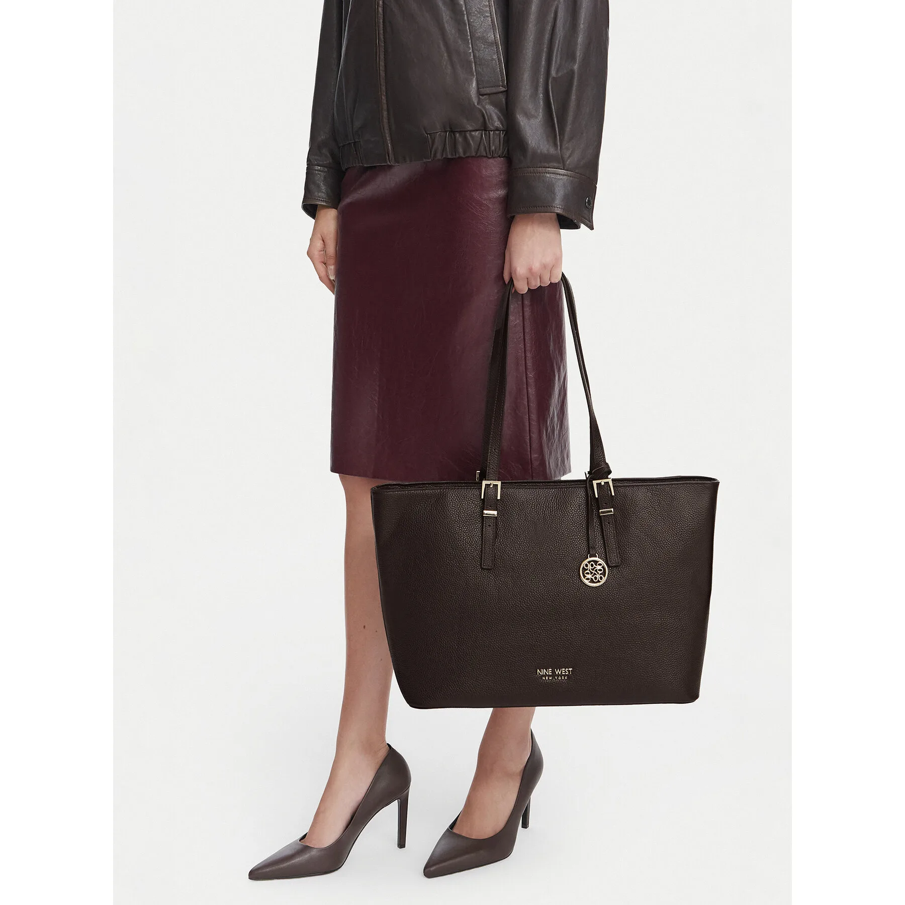 Дамска чанта Nine West EO-QUIET ELEGANCE-LDA9895 Тъмнокафяв – Чанти
