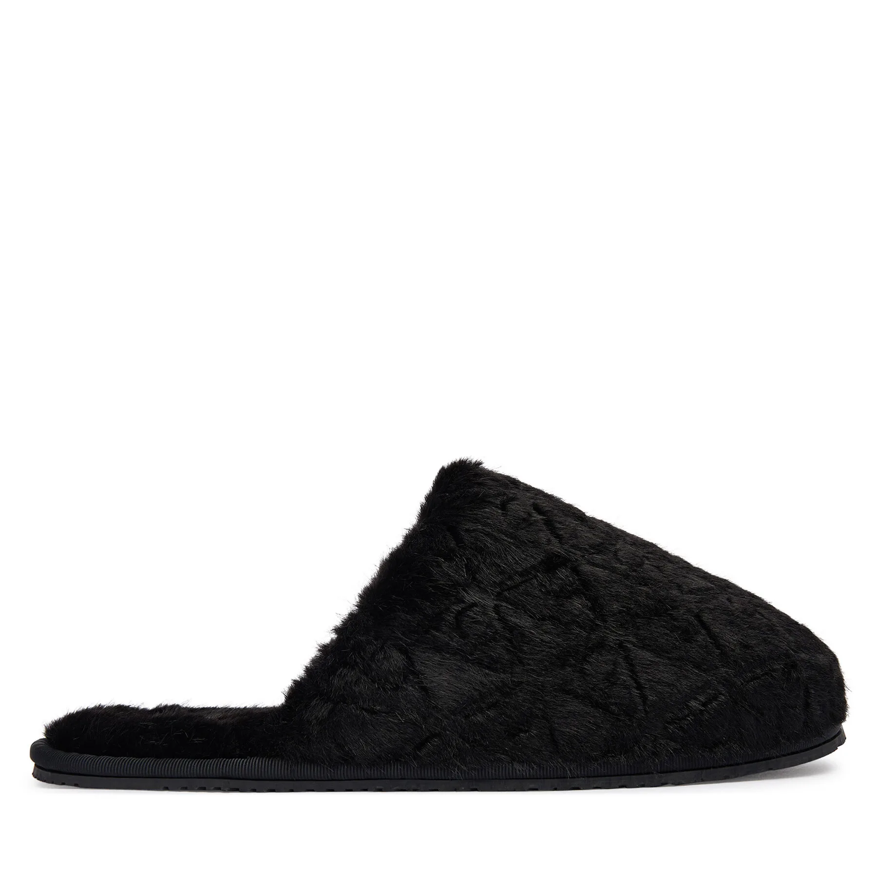 Пантофи Calvin Klein Home Slipper Fur Aop HW0HW03218 Черен – Чехли