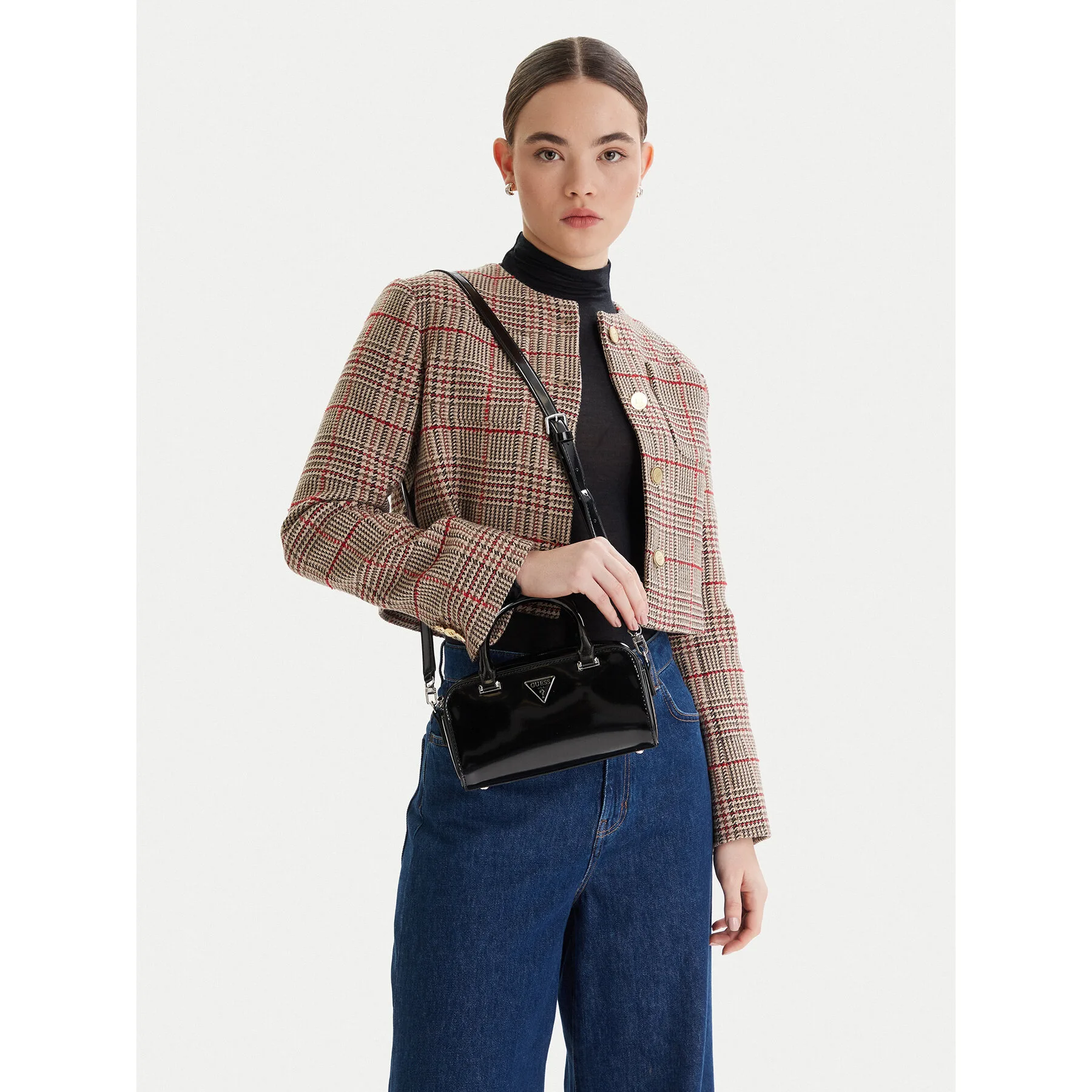 Дамска чанта Guess Arnela Mini HWNY94 96740 Черен – Класически дамски чанти