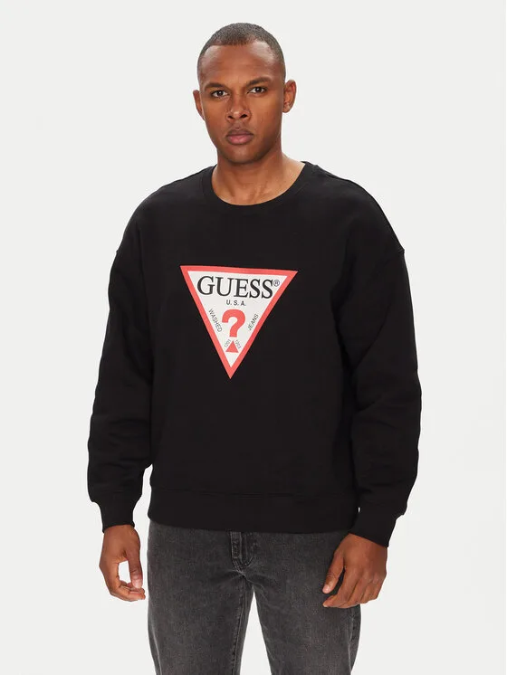 Guess Jeans Суитшърт M4YQ21 K9V31 Черен Oversize – Мъжки суитшърти без цип