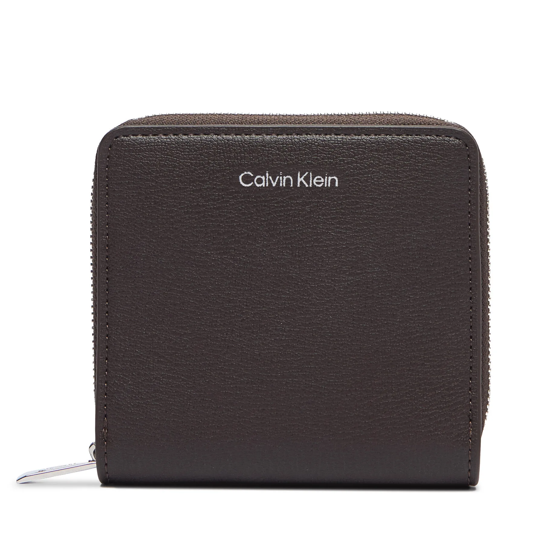 Портфейл Calvin Klein Foil Logo Medium Zip Around LV04F1120G Тъмнокафяв – Мъжки портмонета