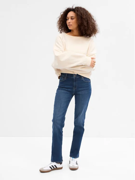 Gap Дънки 779212-00 Тъмносин Regular Fit – Дамски wide leg дънки