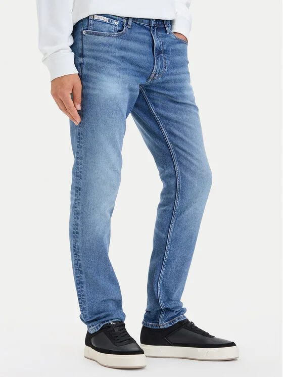 Мъжки дънки Calvin Klein Jeans LV04RH707G сини – Мъжки slim дънки