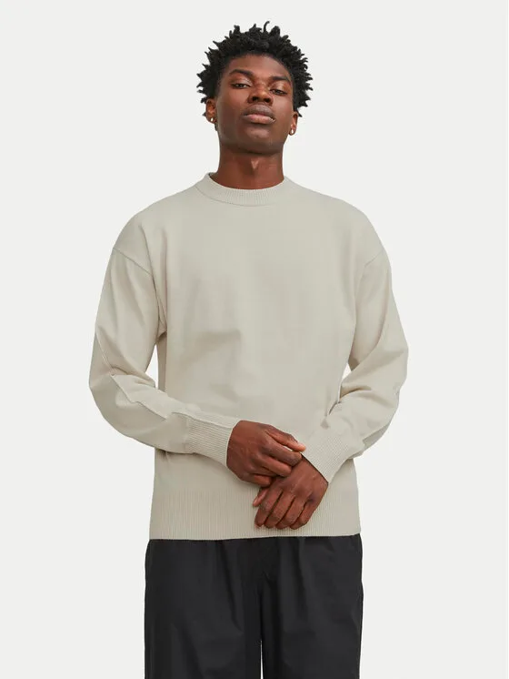 Jack & Jones Пуловер Collective 12251556 Бежов Relaxed Fit – Мъжки пуловери и жилетки
