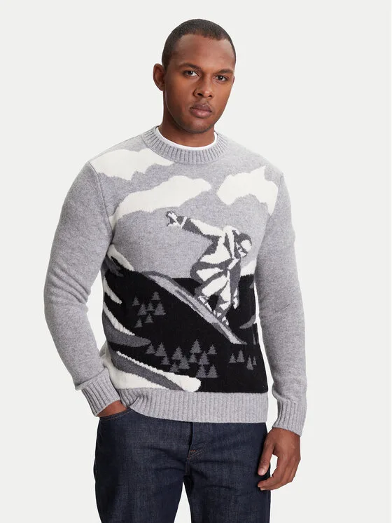United Colors Of Benetton Пуловер 1244K108R Сив Regular Fit – Мъжки пуловери и жилетки