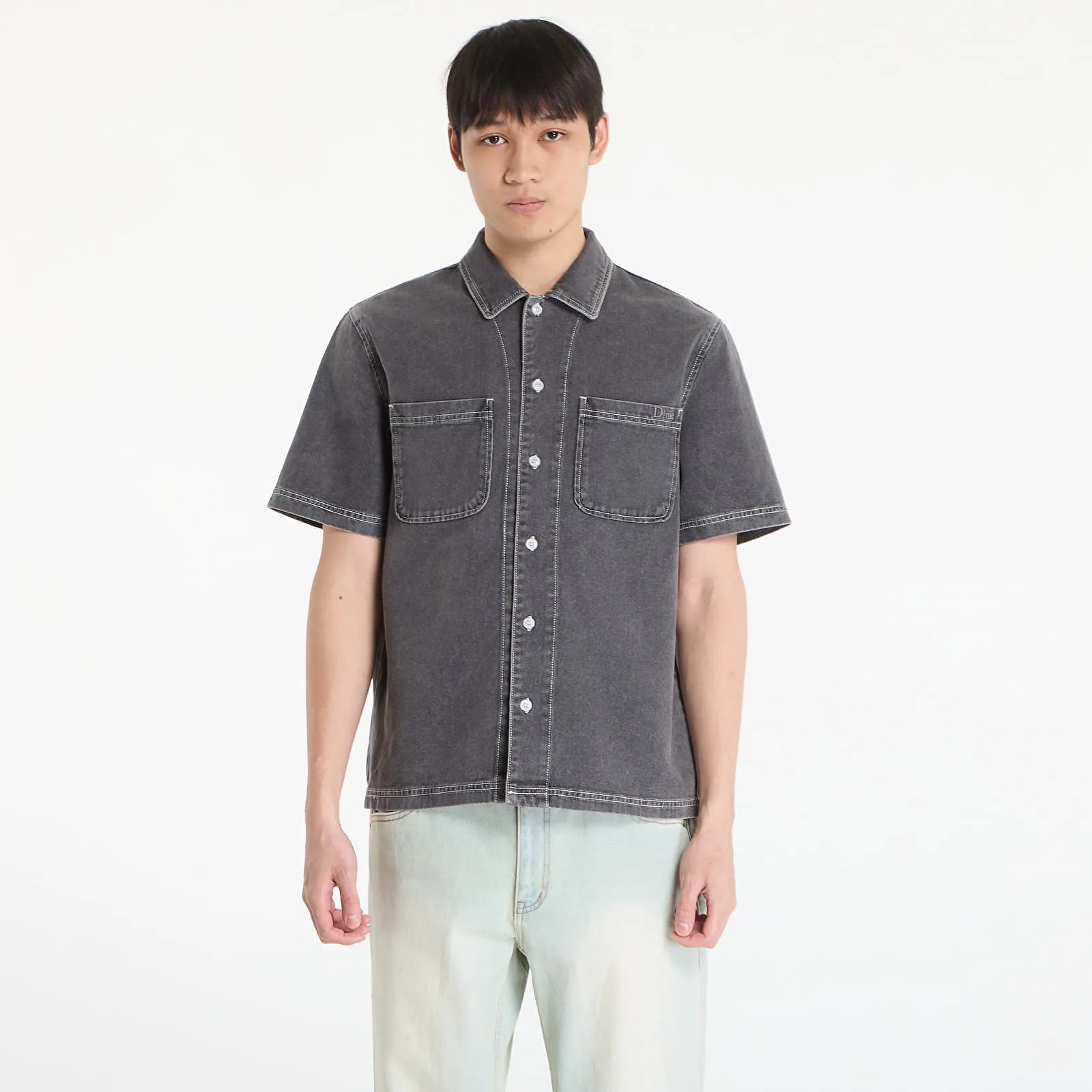 Риза DIME Stonewash Button Up черна – Black Washed – Ризи