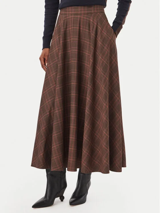 MAX&Co. Пола тип трапец Micio 2626106063200 Кафяв Regular Fit – Дамски поли тип трапец