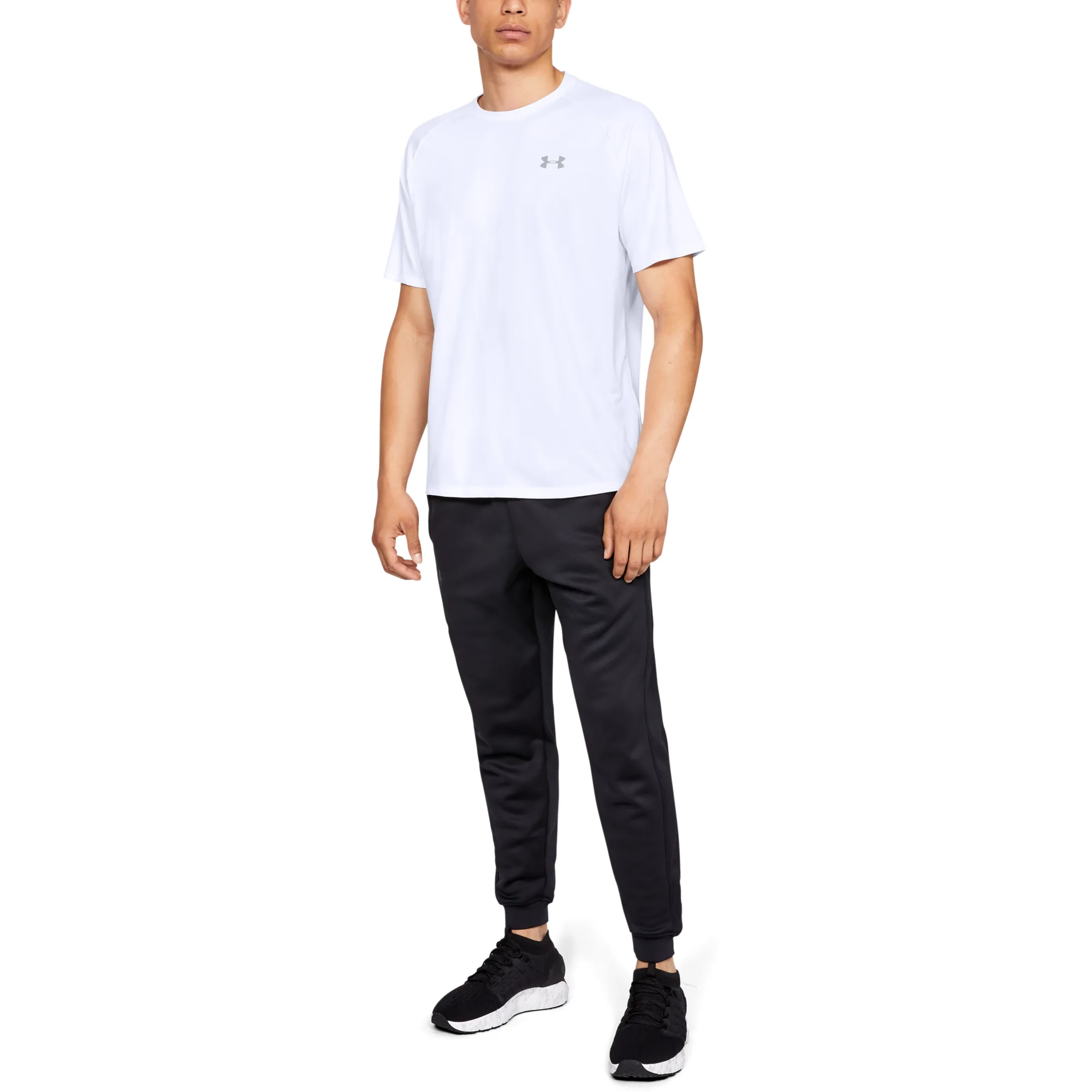 Мъжка тениска Under Armour Tech 2.0 бяла/сива – White|Overcast Gray – Мъжки тениски с къс ръкав