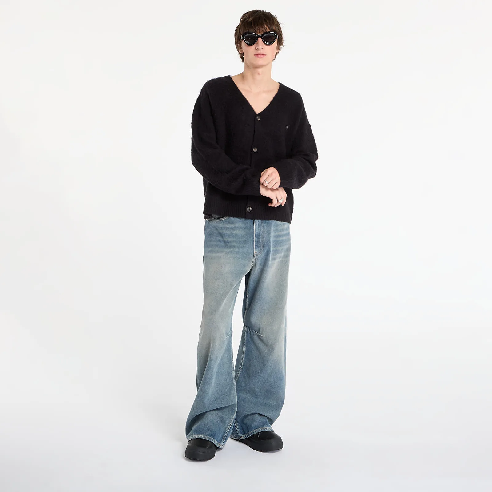 Пуловер REPRESENT Textured Knit Cardigan Jet Black XL – Мъжки пуловери и жилетки