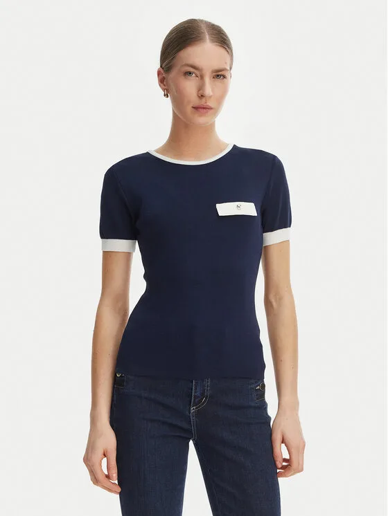 Rinascimento Блуза CFM0012253003 Тъмносин Slim Fit – Дамски блузи