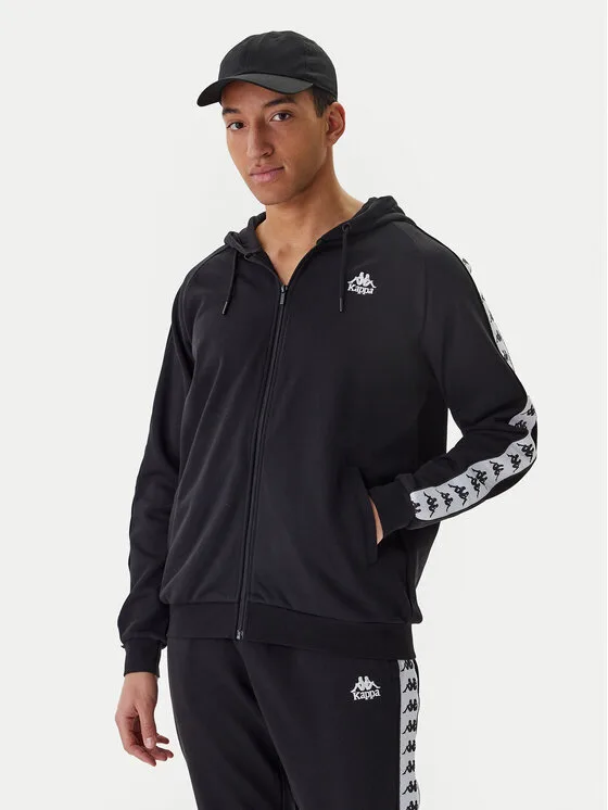 Kappa Суитшърт Banda Zamin 3 331U3ZW Черен Regular Fit – Мъжки суитшърти с цип