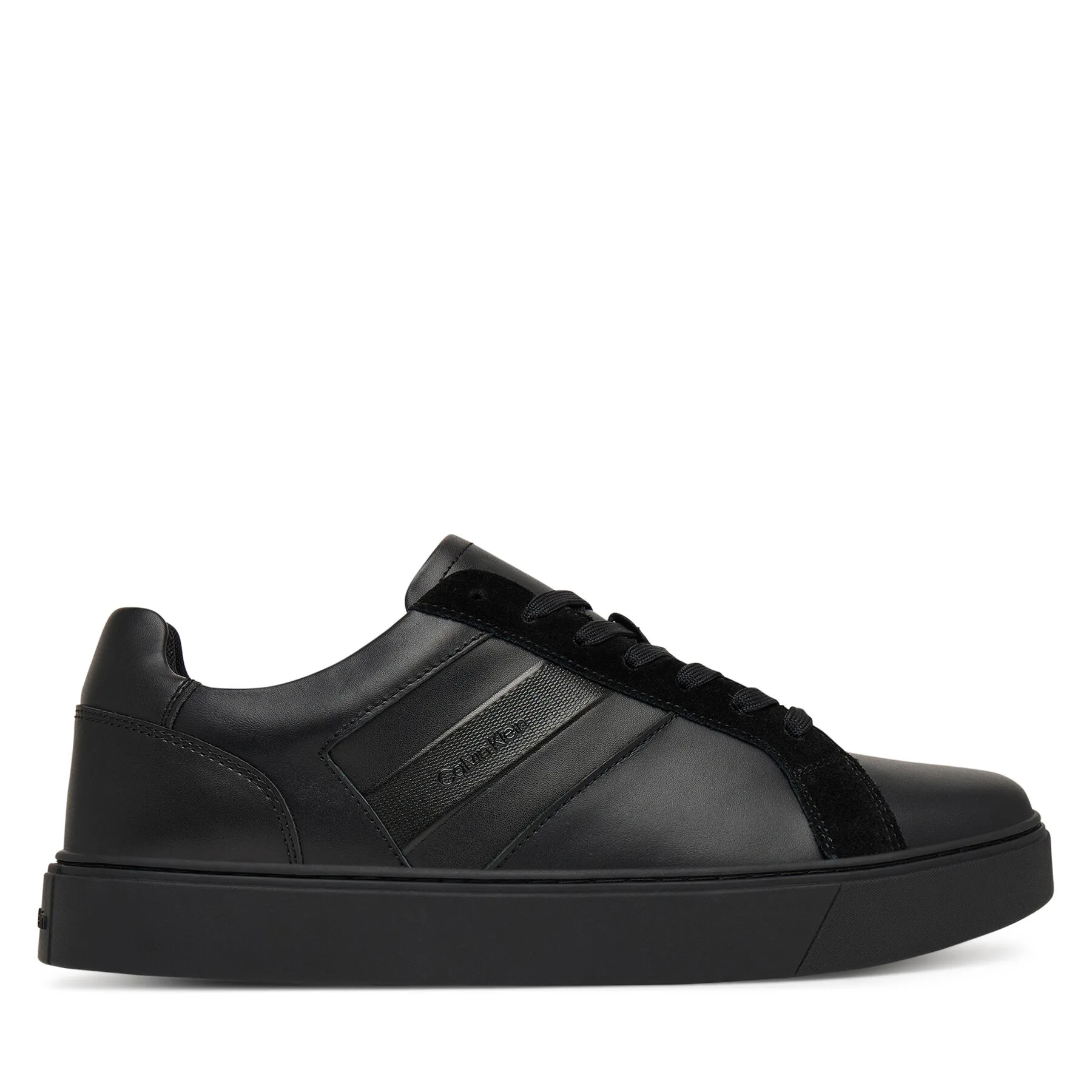 Мъжки маратонки Calvin Klein Classic Cupsole Laceup Tape Lth2 черни – Черен – Мъжки ниски маратонки