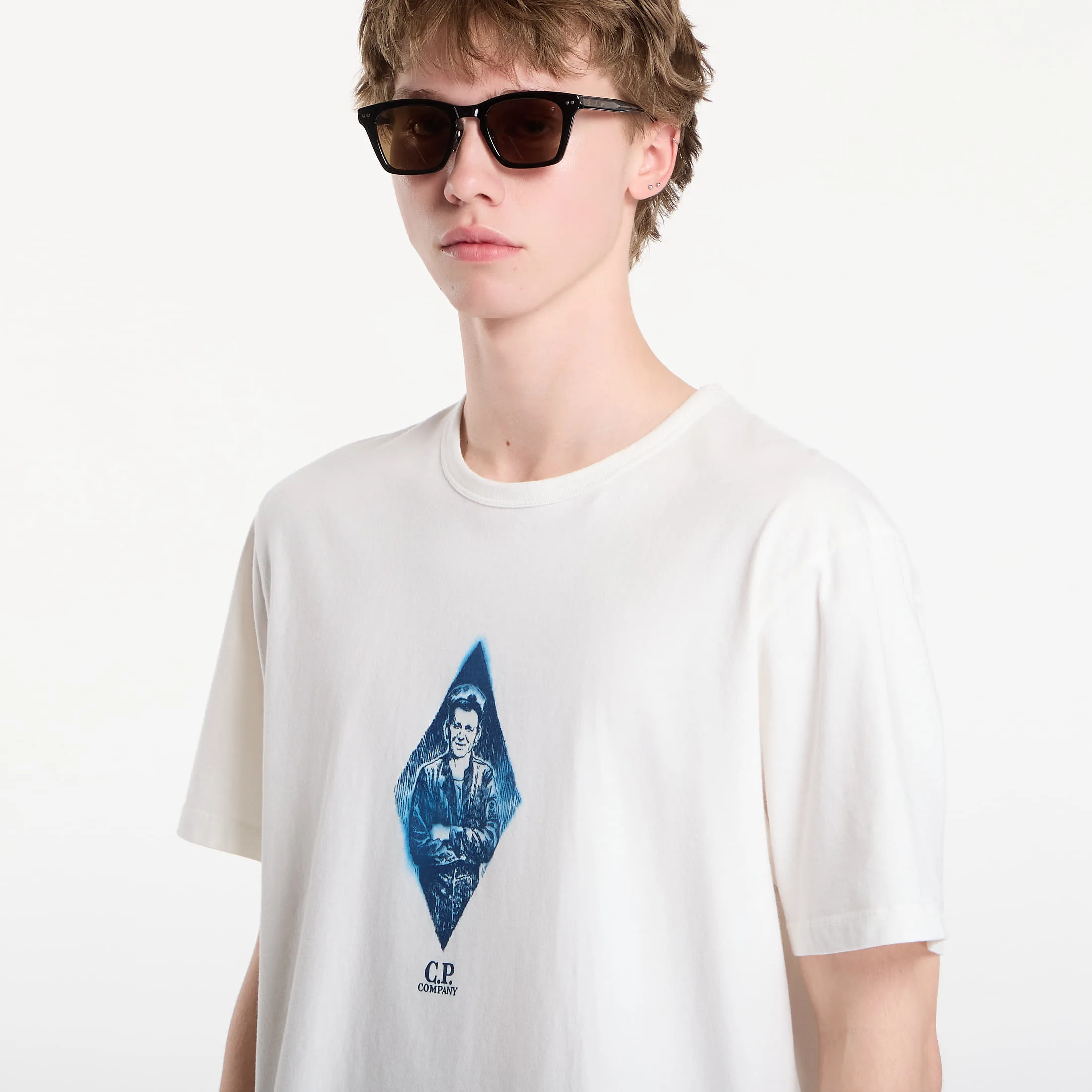 Тениска C.P. Company Compact 20/1 Jersey Short Sleeve British Sailor T-Shirt Off White XXL – Мъжки тениски