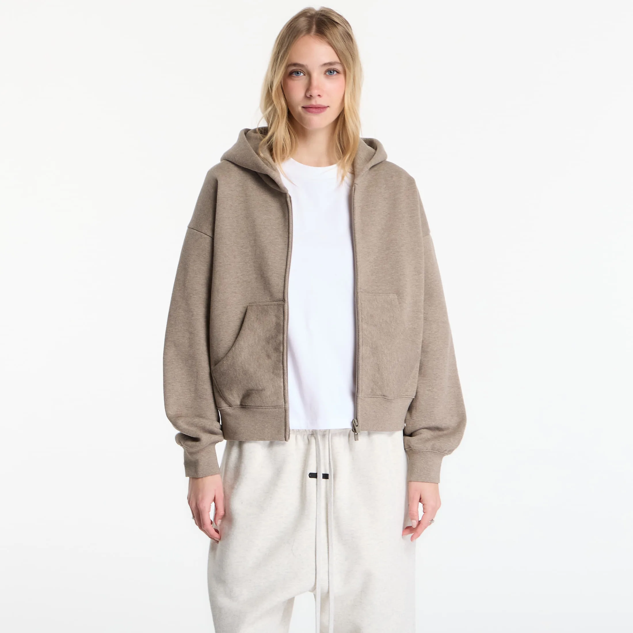 Суитшърт Fear of God Essentials Classic Full Zip Hoodie Homestead Heather XS – Дамски суитшърти с цип