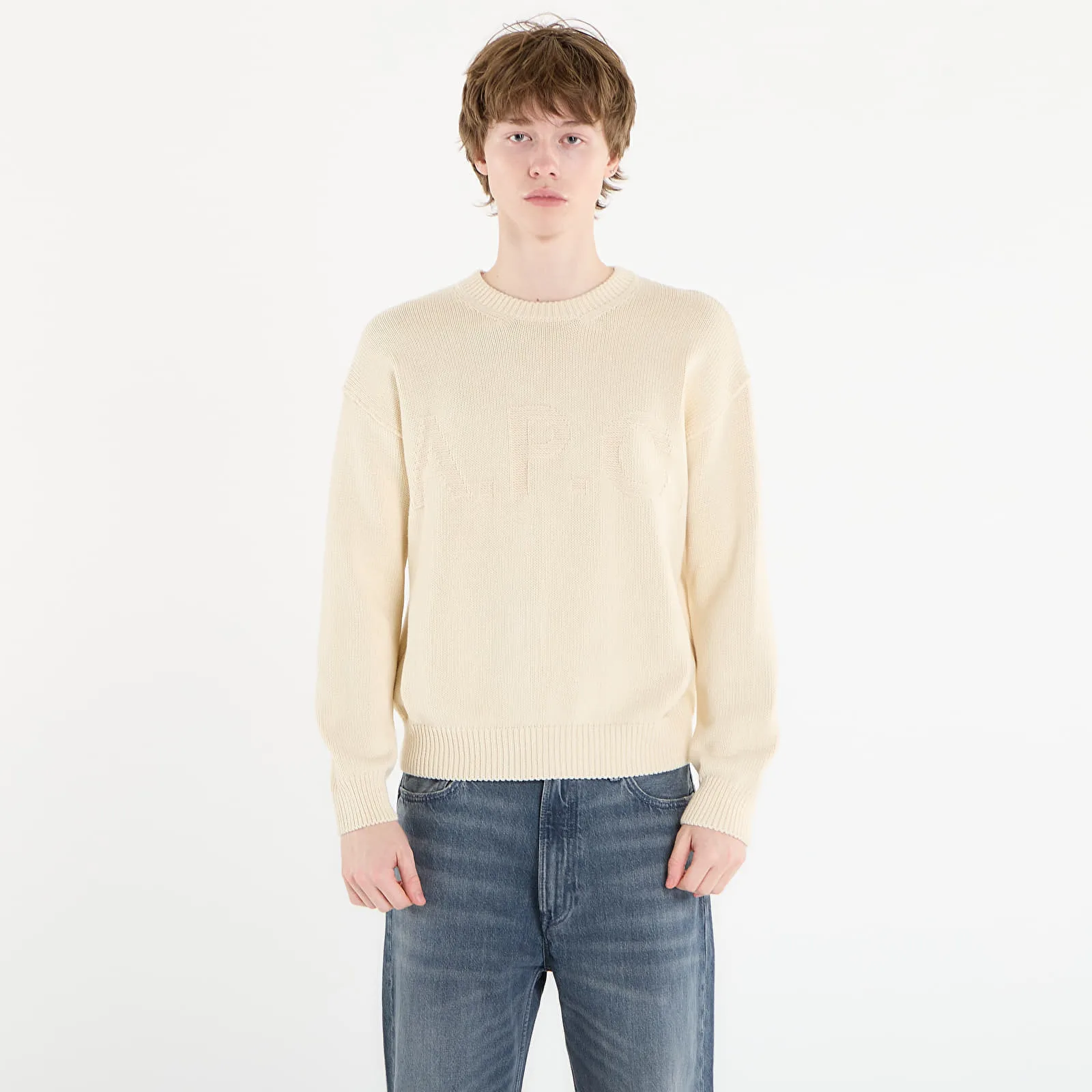 Мъжки пуловер A.P.C. бежов – Beige – Мъжки класически пуловери