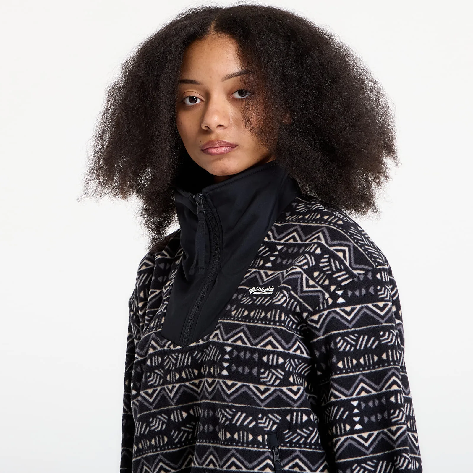 Дамски суитшърт с цип Columbia Sequoia Grove With Print черен – Black|Horizons – Дамски суитшърти с цип