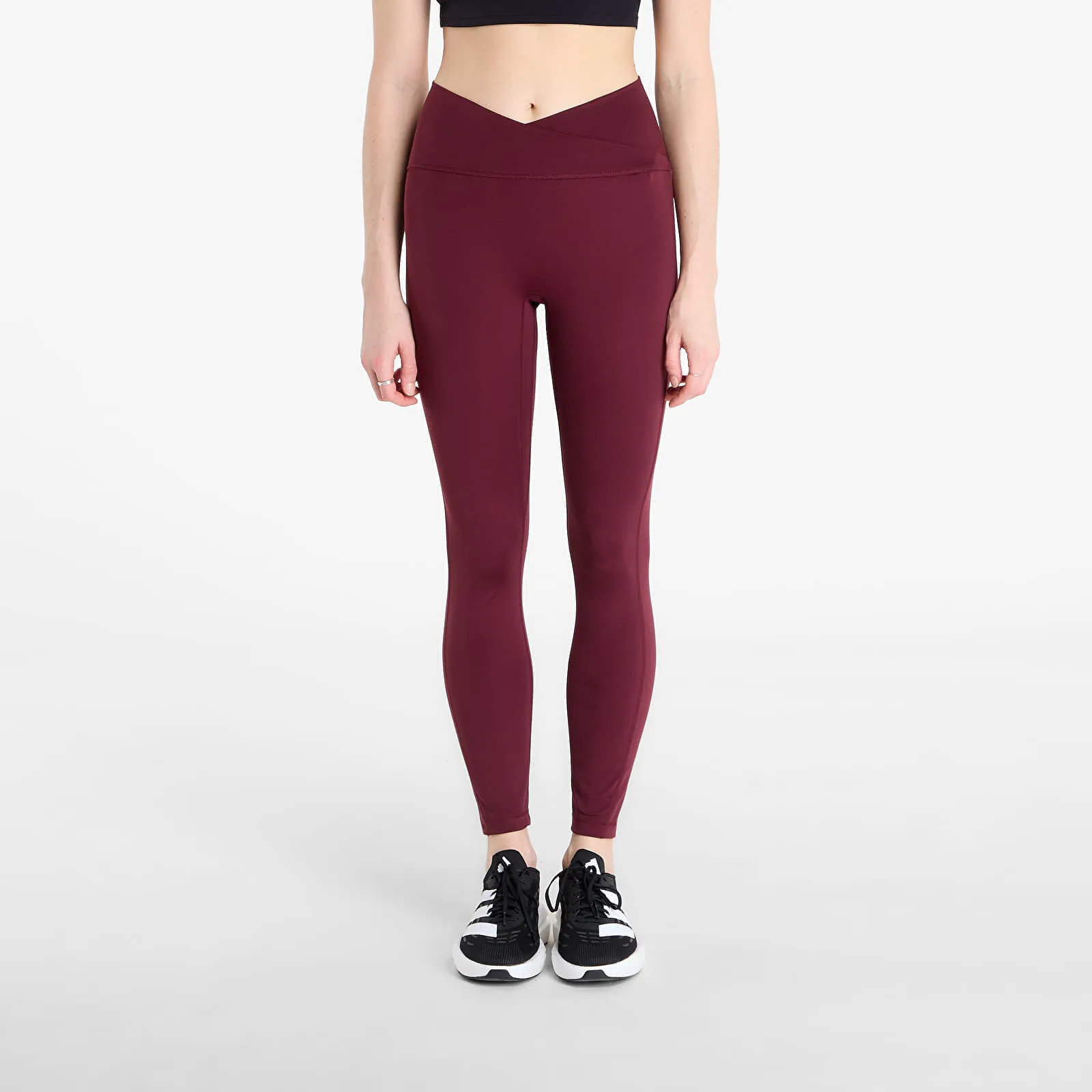 Дамски клин adidas Performance 3 Stripes Studio All Me 7/8 X-Over бордо – Maroon – Дамски клинове