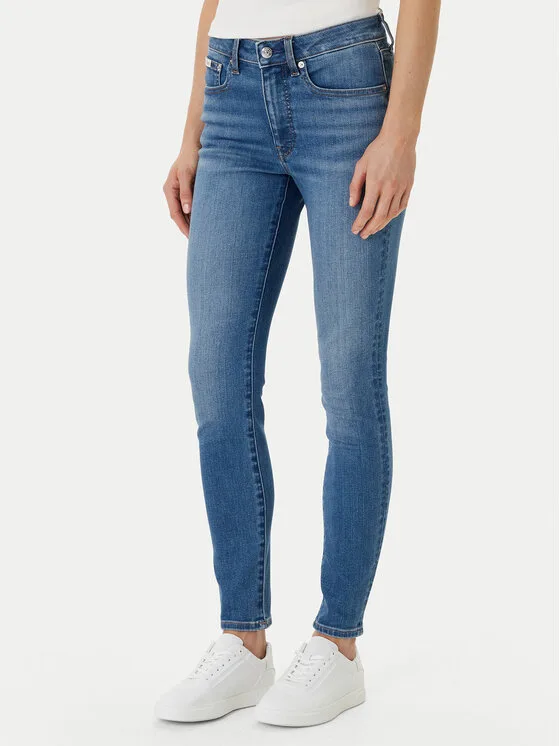 Дамски дънки Calvin Klein Jeans LV047F704G сини – Дамски skinny дънки