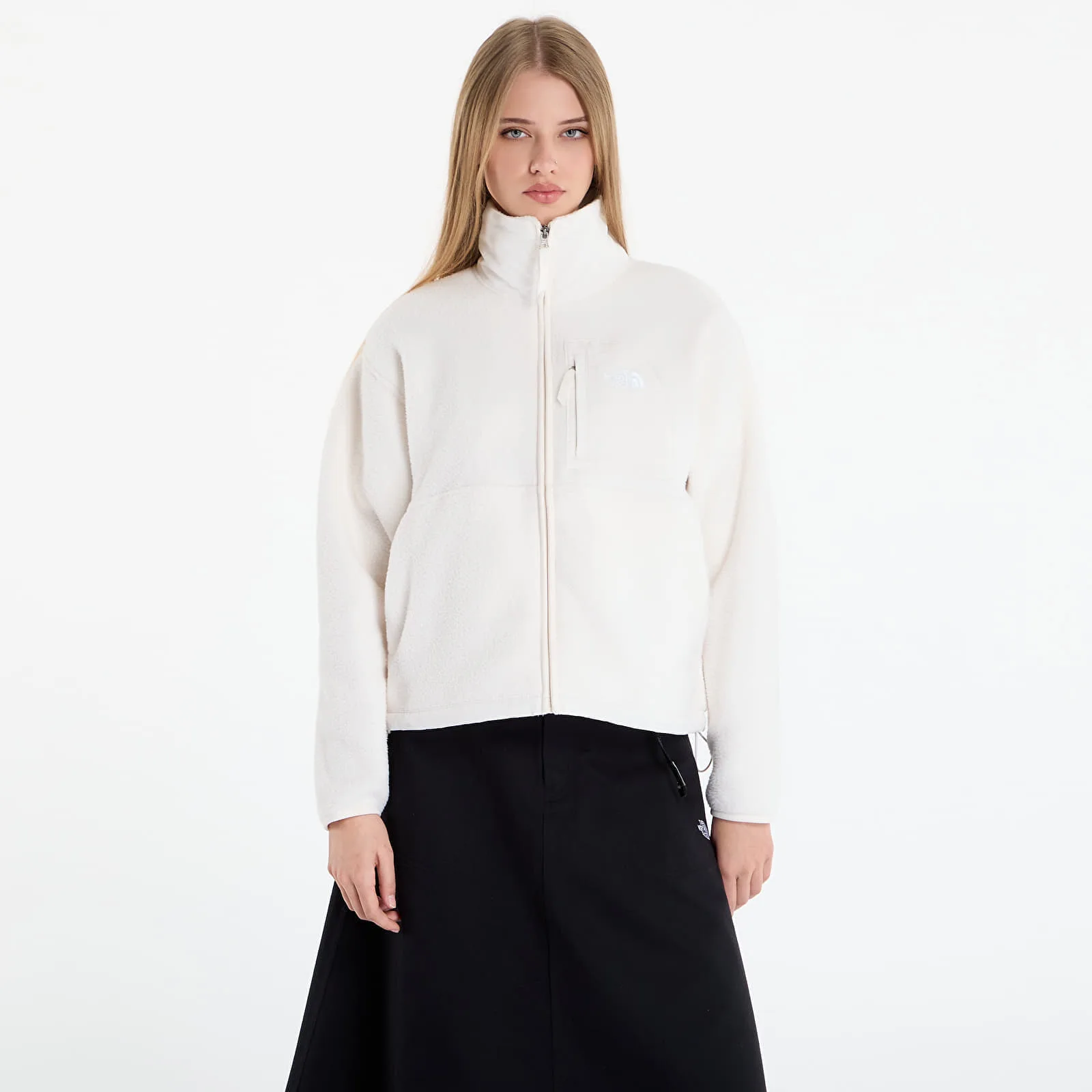 Дамски суитшърт с цип The North Face Yumiori Off Peak Jacket бял – White Dune – Дамски суитшърти с цип
