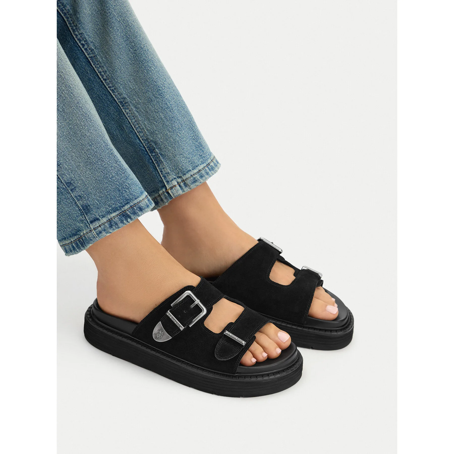 Чехли U.S. Polo Assn. EO-TANIA001W/6S1 Черен – Дамски чехли