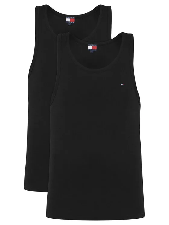 Комплект мъжки потници Tommy Jeans черни – Черен