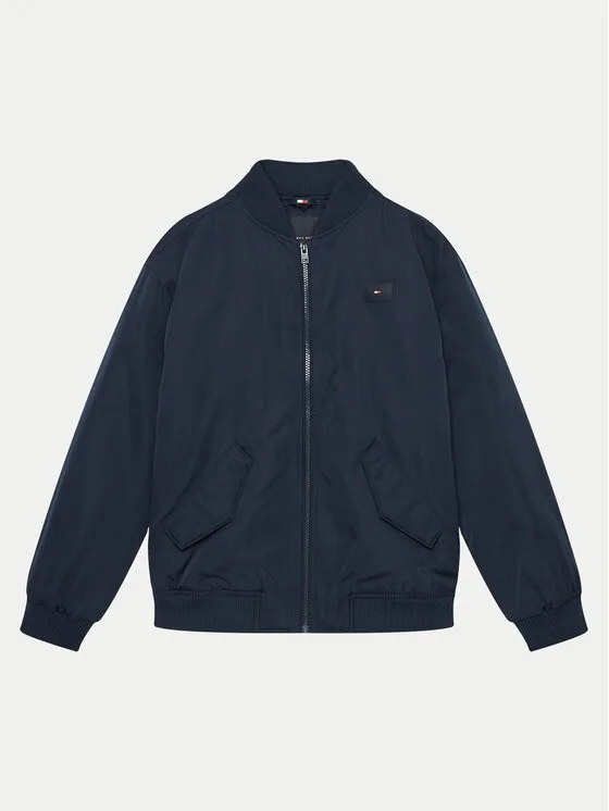 Детско яке бомбър Tommy Hilfiger KB0KB09091 тъмносиньо – Детски преходни якета
