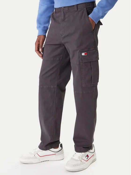 Tommy Jeans Текстилни панталони Sonny DM0DM22651 Сив Slim Fit – Мъжки текстилни панталони