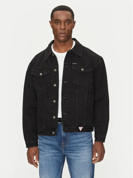 Guess Jeans Дънково яке M4BN38 D5EK2 Черен Regular Fit – Мъжки дънкови якета