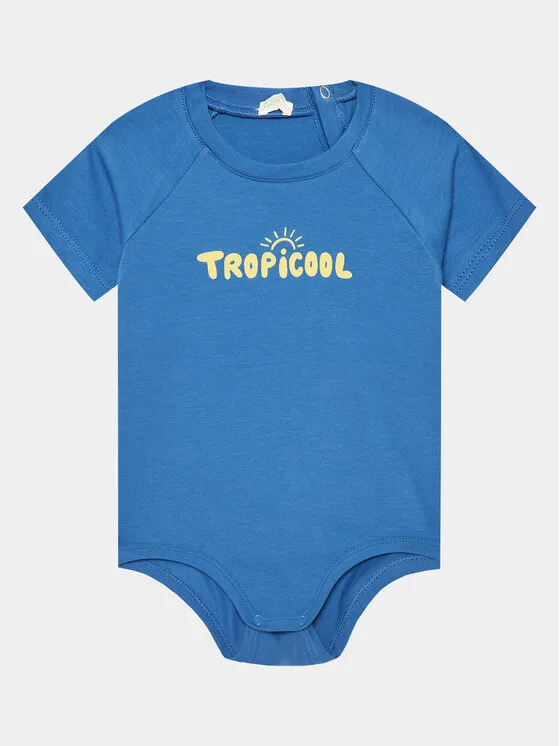 United Colors Of Benetton Детско боди 3P4ZAB00C Син Regular Fit – Бебешки бодита