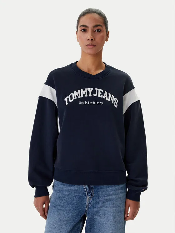 Дамски суитшърт Tommy Jeans Varsity тъмносин – Дамски суитшърти без цип