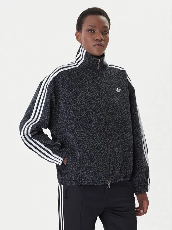 Дамско дънково яке adidas Firebird Aop сиво – Дамски дънкови якета