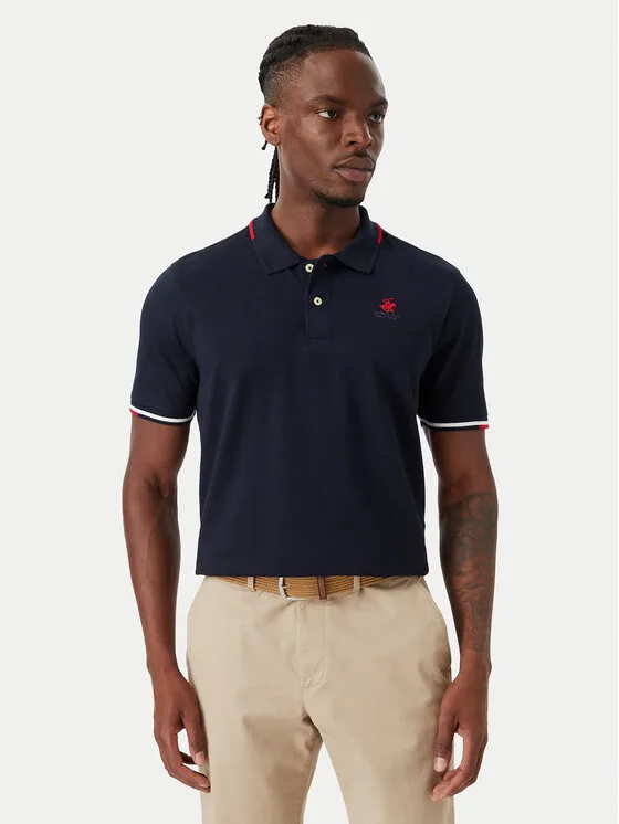 Мъжка поло тениска Beverly Hills Polo Club P-SS26M-P2525 тъмносиня – Мъжки поло тениски
