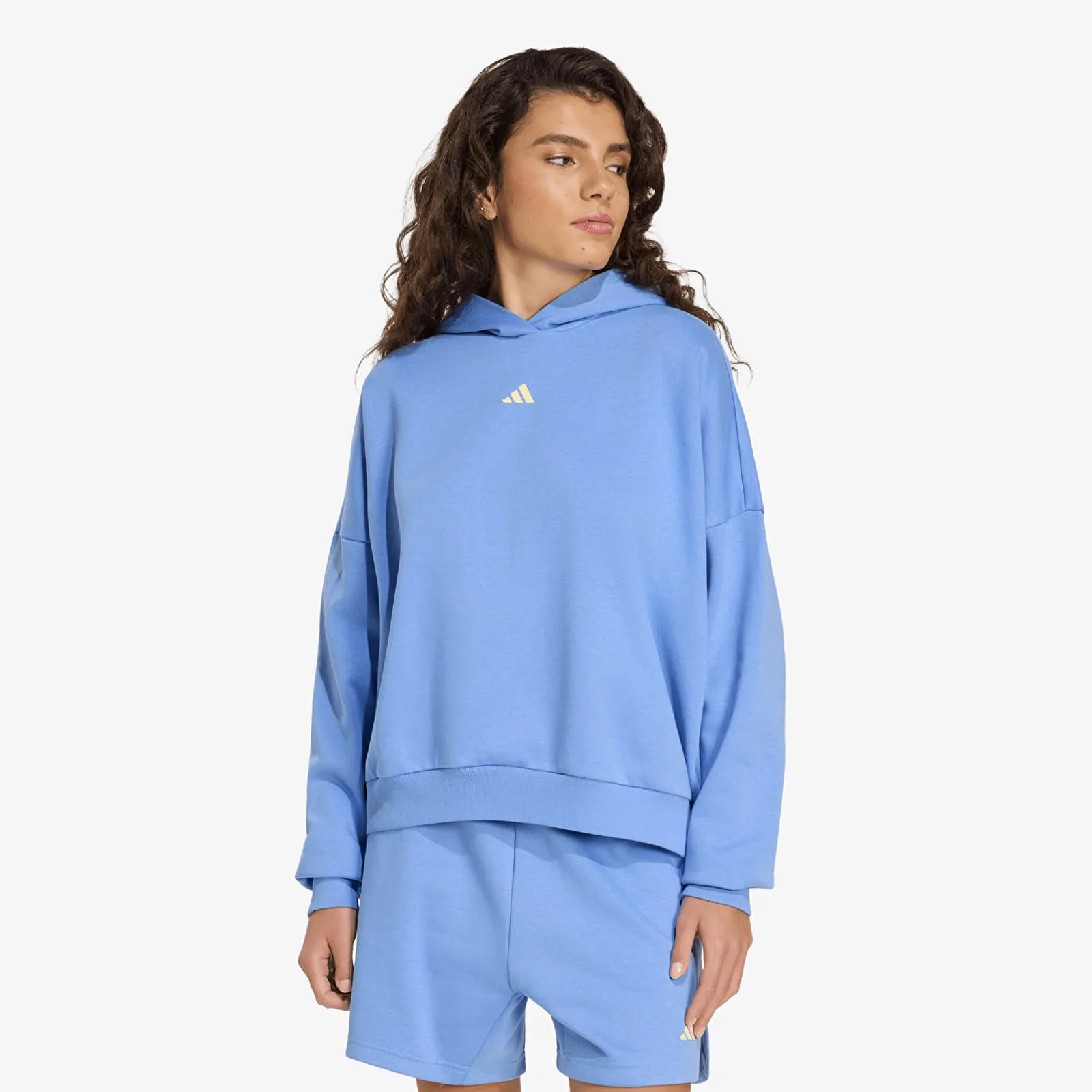 Суитшърт adidas 3 Stripes Studio Hoodie Blue Fusion L – Дамски худита