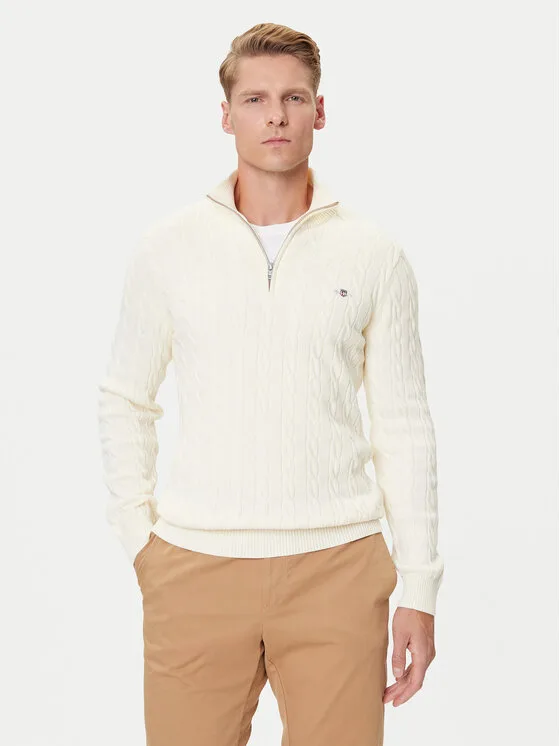 Gant Пуловер 8050603 Екрю Regular Fit – Кремав – Мъжки пуловери и жилетки