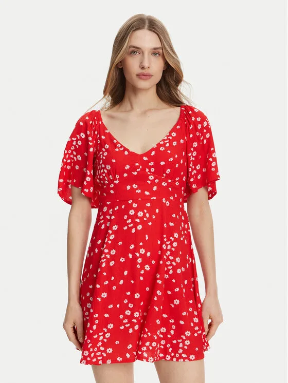 Roxy Лятна рокля ERJWD03880 Червен Regular Fit – Дамски рокли