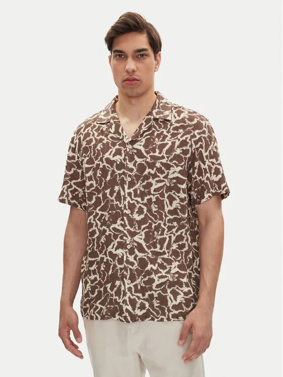 Mustang Риза Layton 1016253 Кафяв Relaxed Fit – Мъжки ризи