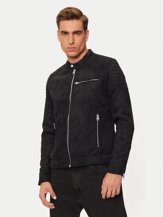 Only & Sons Яке от имитация на кожа Gus 22029650 Черен Regular Fit – Мъжки якета и палта