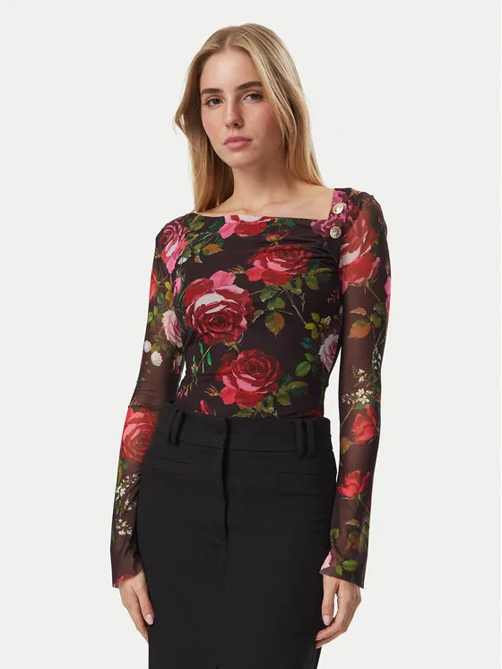 Guess Блуза W6BP23 K6260 Кафяв Regular Fit – Дамски блузи