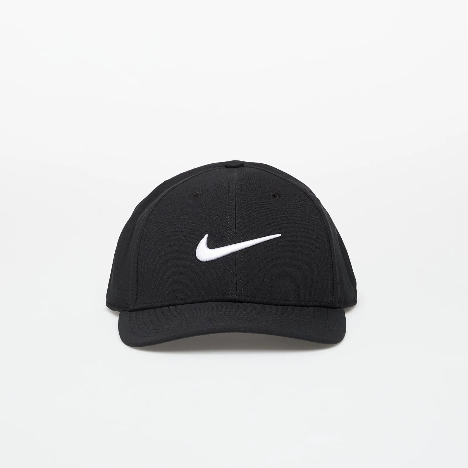 Мъжка шапка с козирка Nike Dri-FIT Club Structured Swoosh черна/бяла – Black|White – Шапки с козирка
