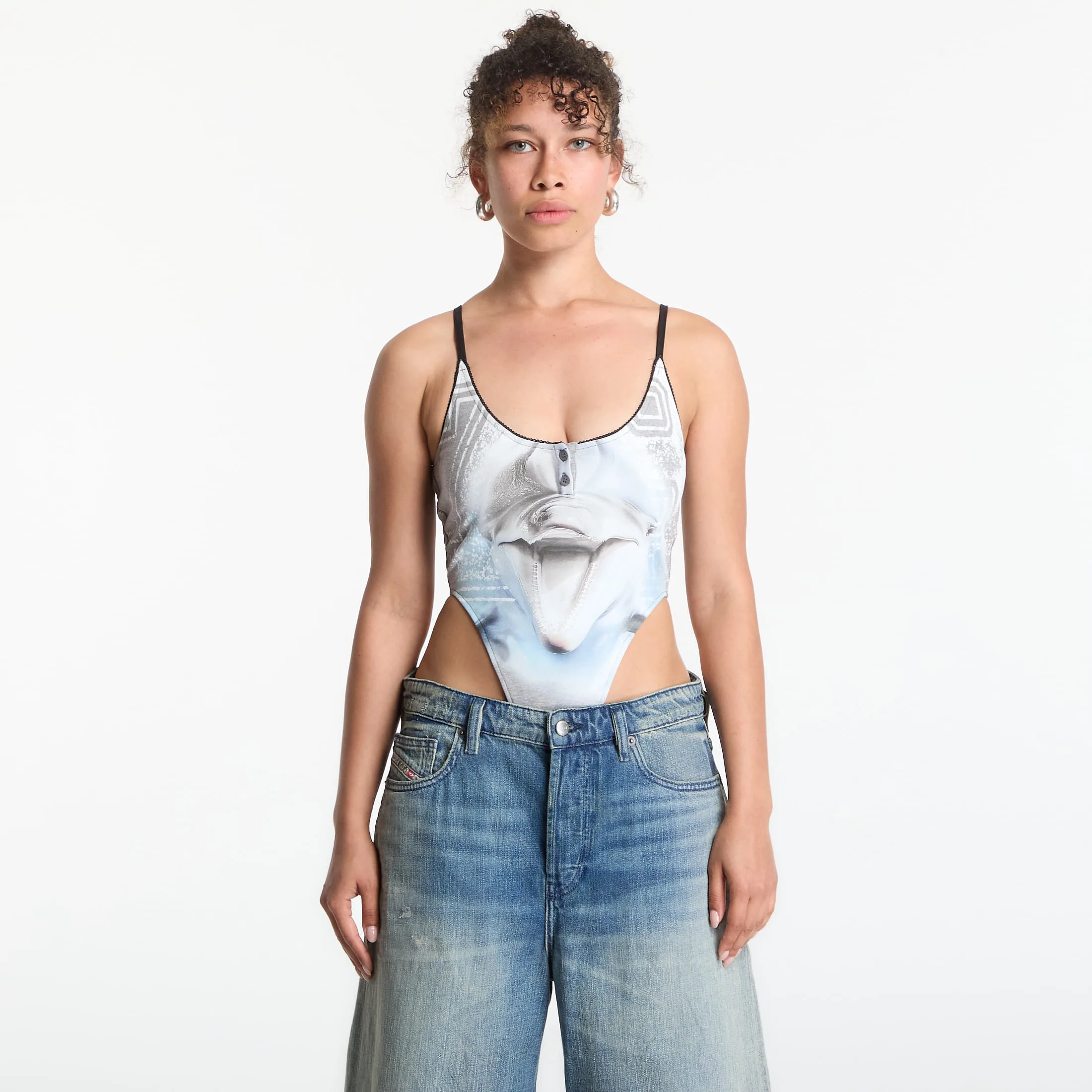 Дамски топ DIESEL сив – Grey Melange – Дамски топове