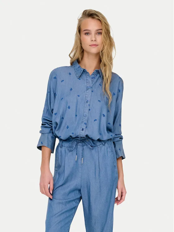 ONLY Риза New Grace 15337926 Син Loose Fit – Дамски ежедневни ризи